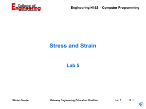 Stress and Strain Lab - Gateway Engineering Education Coalition