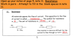 Current, Voltage and Resistance