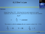 Ohm`s Law - Edvantage Science