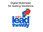 Using digital multimeter for reading resistors.