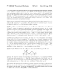PHYS4330 Theoretical Mechanics HW #3 Due 20 Sept 2011