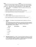 Period 13 Activity Sheet: Electrical Resistance and Joule Heating