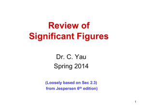 Review of Significant Figures