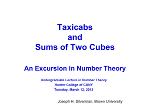 Taxicabs and Sums of Two Cubes - Mathematics