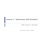 Lesson 2.1 – Operations with Numbers