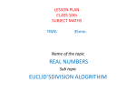 LESSON PLAN CLASS 10th SUBJECT MATHS TIME:35min.