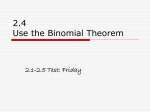 2.4 Use the Binomial Theorem