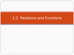 1.2 Relations and Functions