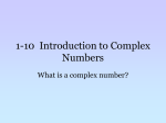 1-10 Introduction to Complex Numbers