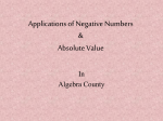 Applications of Negative Numbers & Absolute Value