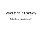 Absolute Value Equations - San Jacinto Unified School District