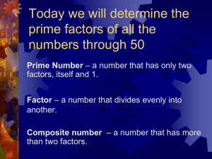 Factors, Primes & Composite Numbers