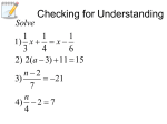 Checking for Understanding