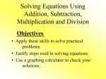 Notes-Solving One step equations