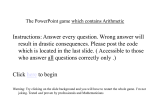 The PowerPoint game which contains Arithmetic