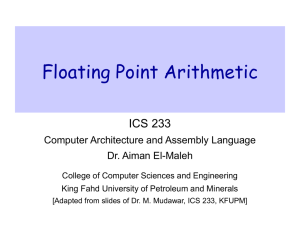 Floating Point - King Fahd University of Petroleum and Minerals