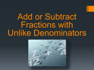 Fraction IX Least Common Multiple Least Common Denominator