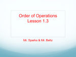 Order of Operations Lesson 1.3