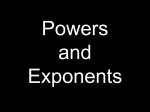 Powers and Exponents