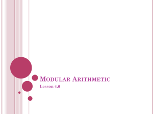 Modular Arithmetic