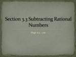 Section3.3 Subtracting Rational Numbers Revise