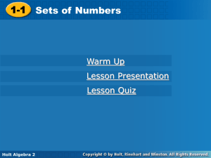 Holt Algebra 2 1-1