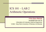 Data Types and Arithmetic Operations