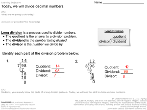 Dividing Decimal Numbers