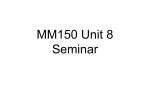 MM150 Unit 8 Seminar Definitions Statistics
