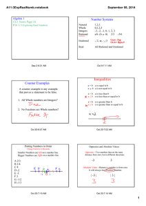 Number Systems A11­3ExpRealNumb.notebook September 08, 2014