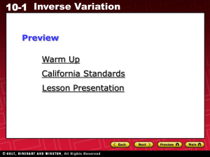 inverse variation