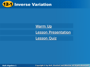 inverse variation