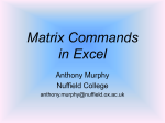 Matrix Commands in Excel - Nuffield College, Oxford