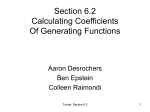 Section 6.2 Calculating Coefficients Of Generating Functions