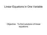 Linear Equations in One Variable