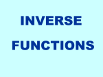 7.7 Inverse Functions