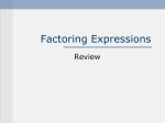 Factoring Expressions