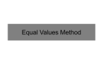 Example: Equal Values Method