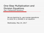 One-Step Addition and Subtraction Equations