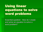 Using linear equations to solve word problems