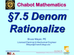 Example Rationalize DeNom