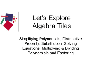 Let`s Do Algebra Tiles