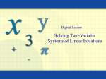 Solving Two-Variable Systems of Linear Equations