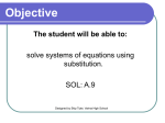 Solving Systems with Substitution