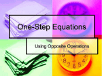 One-Step Equations