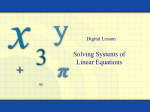 Solving Systems of Linear Equations