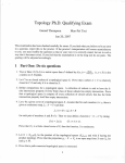 Topology Ph.D. Qualifying Exam Jan 20,2007 Gerard Thompson