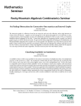 Mathematics Seminar Rocky Mountain Algebraic Combinatorics Seminar