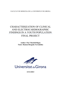 CHARACTERIZATION OF CLINICAL AND ELECTROCARDIOGRAPHIC FINDINGS IN A YOUTH POPULATION FINAL PROJECT