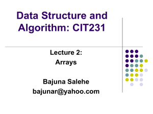 Lecture 2: Arrays - The Institute of Finance Management (IFM)